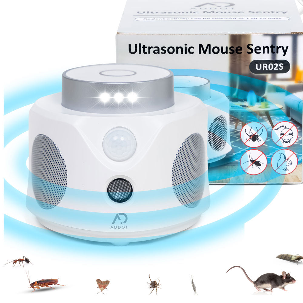 Ultrasonic Auto Detect PIR & Flash Light Rodent Mouse Repellent Indoor