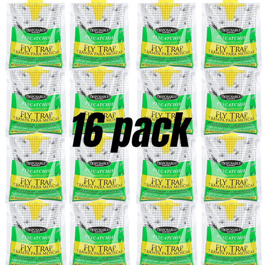 Outdoor Fly Traps Bag, Natural Pre baited Disposable Fly Catchers 16 pack