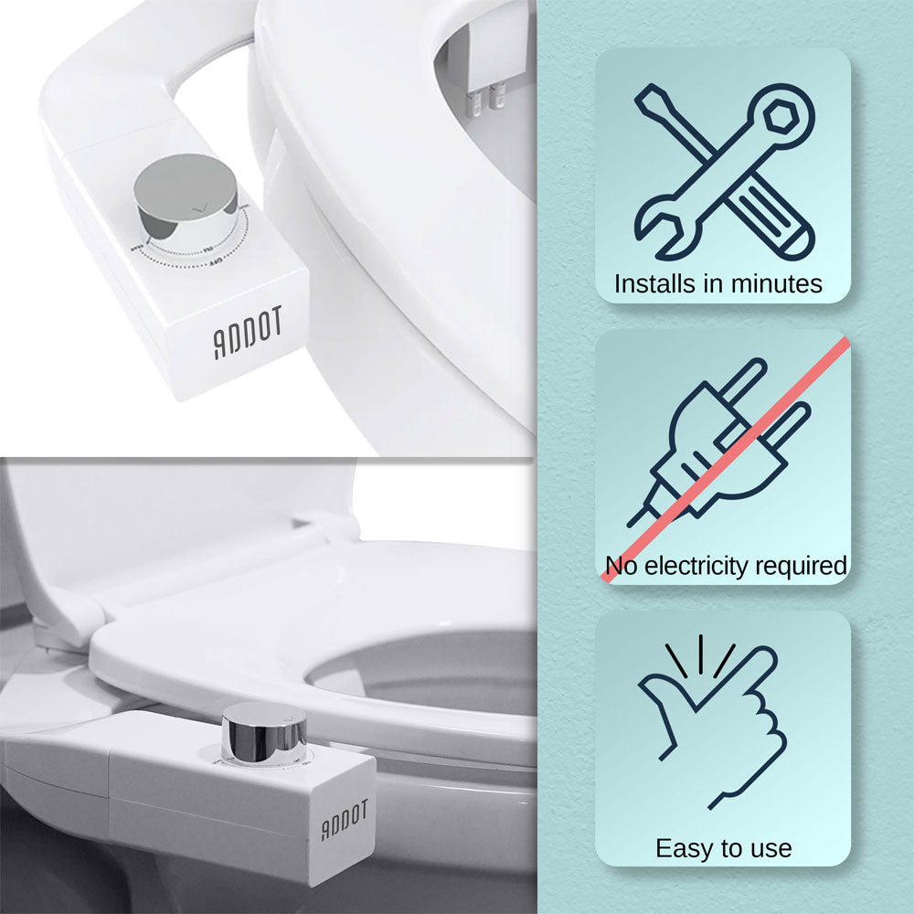 ADDOT Ultra-Slim Bidet Attachment for toilet - Easy Left/Right Hand