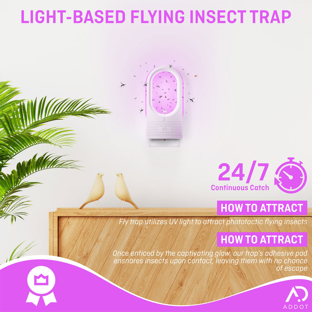 ADDOT Flying Insect Trap MK13 with 12-LED UVA Light