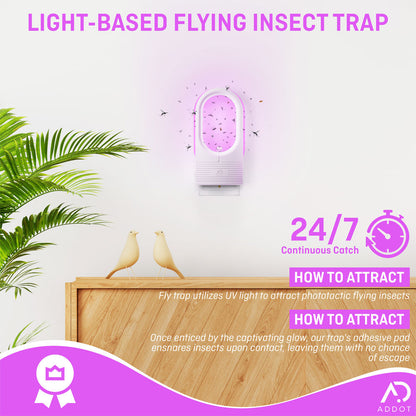 ADDOT Flying Insect Trap MK13 with 12-LED UVA Light