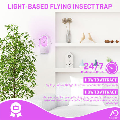 ADDOT Flying Insect Trap MK13 with 12-LED UVA Light